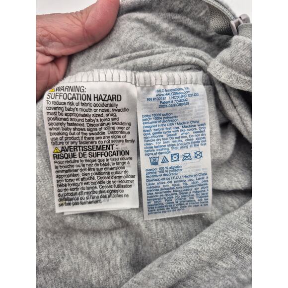 Halo Baby's Size 0-3 Months Zip Front SleepSack Swaddles Gray Heather - Picture 4 of 6